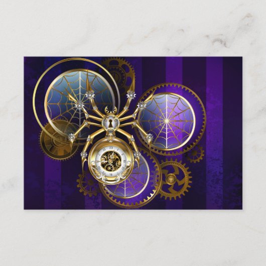 Steampunk Spider on Purple エンクロージャーカード (正面)