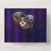 Steampunk Spider on Purple オールインワン招待状 (裏面)