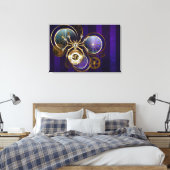 Steampunk Spider on Purple キャンバスプリント (インサイチュ (寝室))