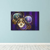 Steampunk Spider on Purple キャンバスプリント (インサイチュ (ウッドフロア))