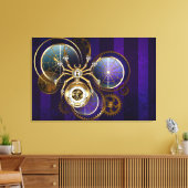 Steampunk Spider on Purple キャンバスプリント (インサイチュ (リビング))