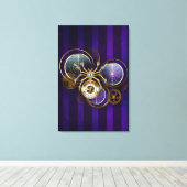 Steampunk Spider on Purple キャンバスプリント (インサイチュ (ウッドフロア))