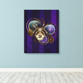 Steampunk Spider on Purple キャンバスプリント (インサイチュ (ウッドフロア))