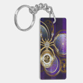 Steampunk Spider on Purple キーホルダー (正面左)