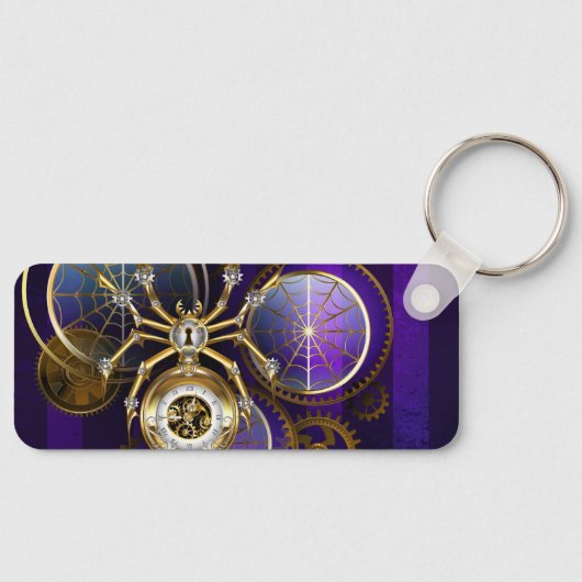 Steampunk Spider on Purple キーホルダー (正面)
