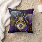 Steampunk Spider on Purple クッション (ブランケット)