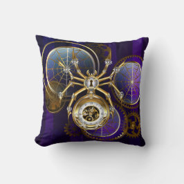 Steampunk Spider on Purple クッション