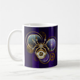 Steampunk Spider on Purple コーヒーマグカップ