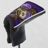 Steampunk Spider on Purple ゴルフヘッドカバー (3/4 正面)