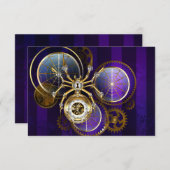 Steampunk Spider on Purple サンキューカード (正面/裏面)