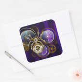 Steampunk Spider on Purple スクエアシール (封筒)
