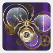 Steampunk Spider on Purple スクエアシール (正面)