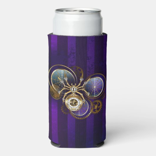 Steampunk Spider on Purple スリム缶クーラー (Seltzer裏面)