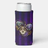 Steampunk Spider on Purple スリム缶クーラー (Seltzer正面)