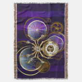 Steampunk Spider on Purple スローブランケット (正面縦)