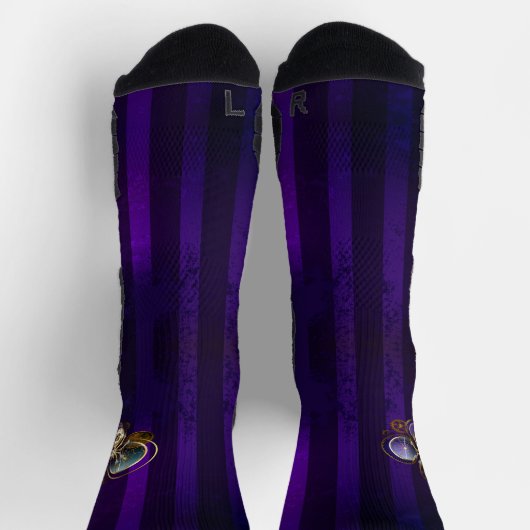 Steampunk Spider on Purple ソックス (上部)