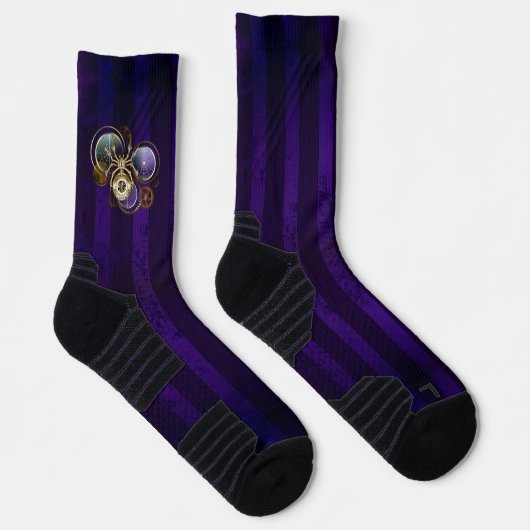 Steampunk Spider on Purple ソックス (右)