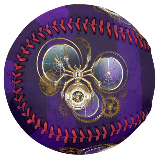 Steampunk Spider on Purple ソフトボール (正面左)