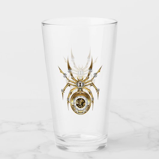 Steampunk Spider on Purple タンブラーグラス (正面)