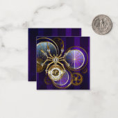 Steampunk Spider on Purple ノートカード (正面/裏面インサイチュ)