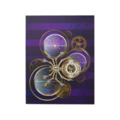 Steampunk Spider on Purple ノートパッド (回転)