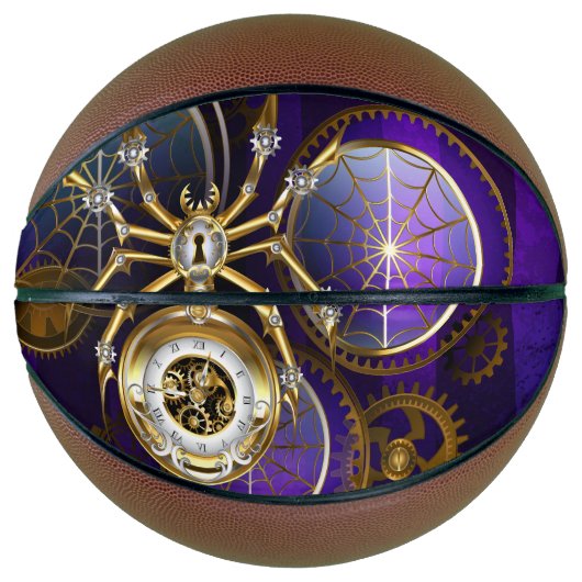 Steampunk Spider on Purple バスケットボール (正面)