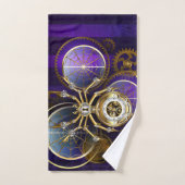 Steampunk Spider on Purple バスタオルセット (ハンドタオル)