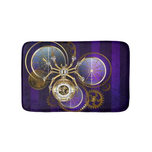 Steampunk Spider on Purple バスマット (正面)