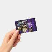 Steampunk Spider on Purple バッジ (手持ち)