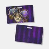 Steampunk Spider on Purple バッジ (正面＆裏面)