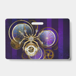 Steampunk Spider on Purple バッジ