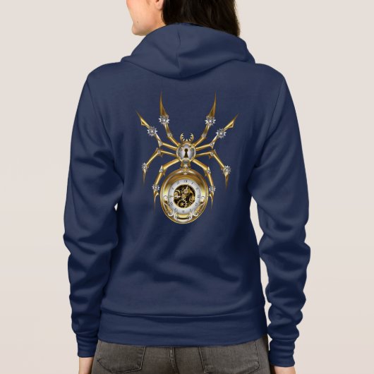 Steampunk Spider on Purple パーカ (裏面)