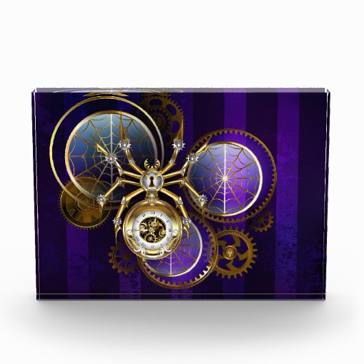 Steampunk Spider on Purple フォトブロック (正面)