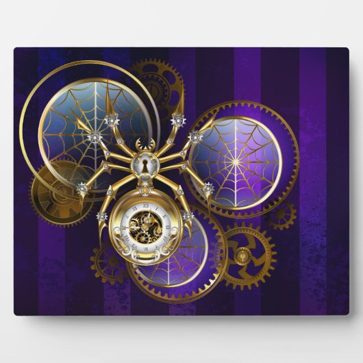 Steampunk Spider on Purple フォトプラーク (正面)