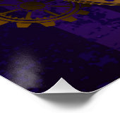 Steampunk Spider on Purple ポスター (コーナー)