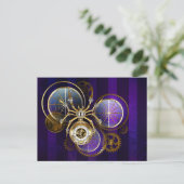 Steampunk Spider on Purple ポストカード (スタンド正面)