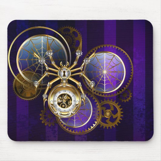 Steampunk Spider on Purple マウスパッド (正面)
