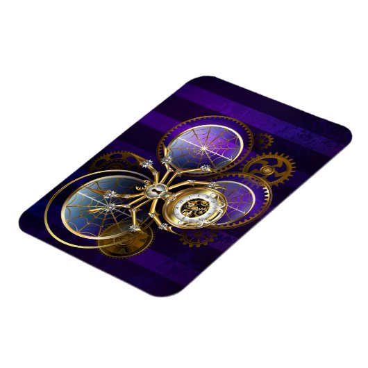 Steampunk Spider on Purple マグネット (左側)