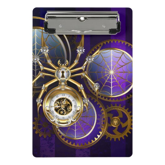 Steampunk Spider on Purple ミニクリップボード (正面)