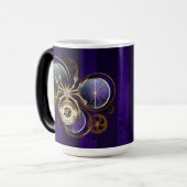Steampunk Spider on Purple モーフィングマグカップ (正面左)
