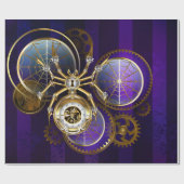 Steampunk Spider on Purple ラッピングペーパー (フラット)