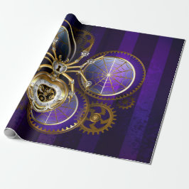 Steampunk Spider on Purple ラッピングペーパー