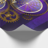 Steampunk Spider on Purple ラッピングペーパー (角)