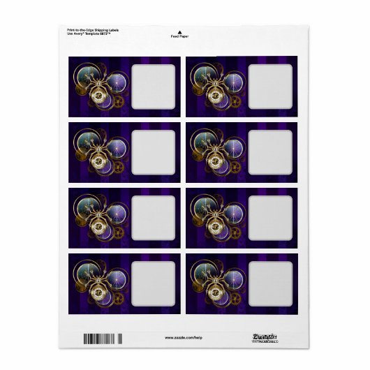 Steampunk Spider on Purple ラベル (フルシート)
