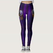 Steampunk Spider on Purple レギンス (正面)