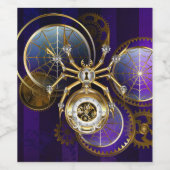 Steampunk Spider on Purple ワインラベル (シングルラベル)