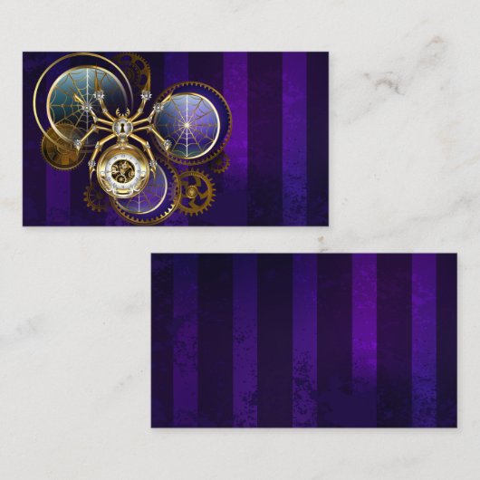 Steampunk Spider on Purple 割引カード (正面/裏面)
