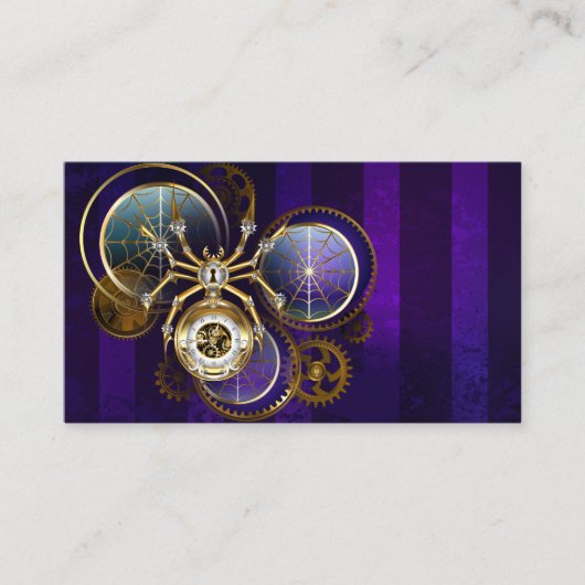 Steampunk Spider on Purple 割引カード (正面)