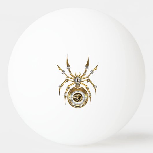 Steampunk Spider on Purple 卓球ボール (正面)