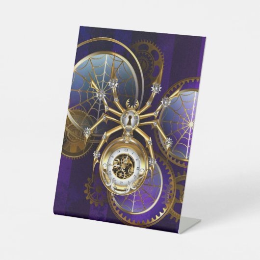 Steampunk Spider on Purple 台座サイン (正面)